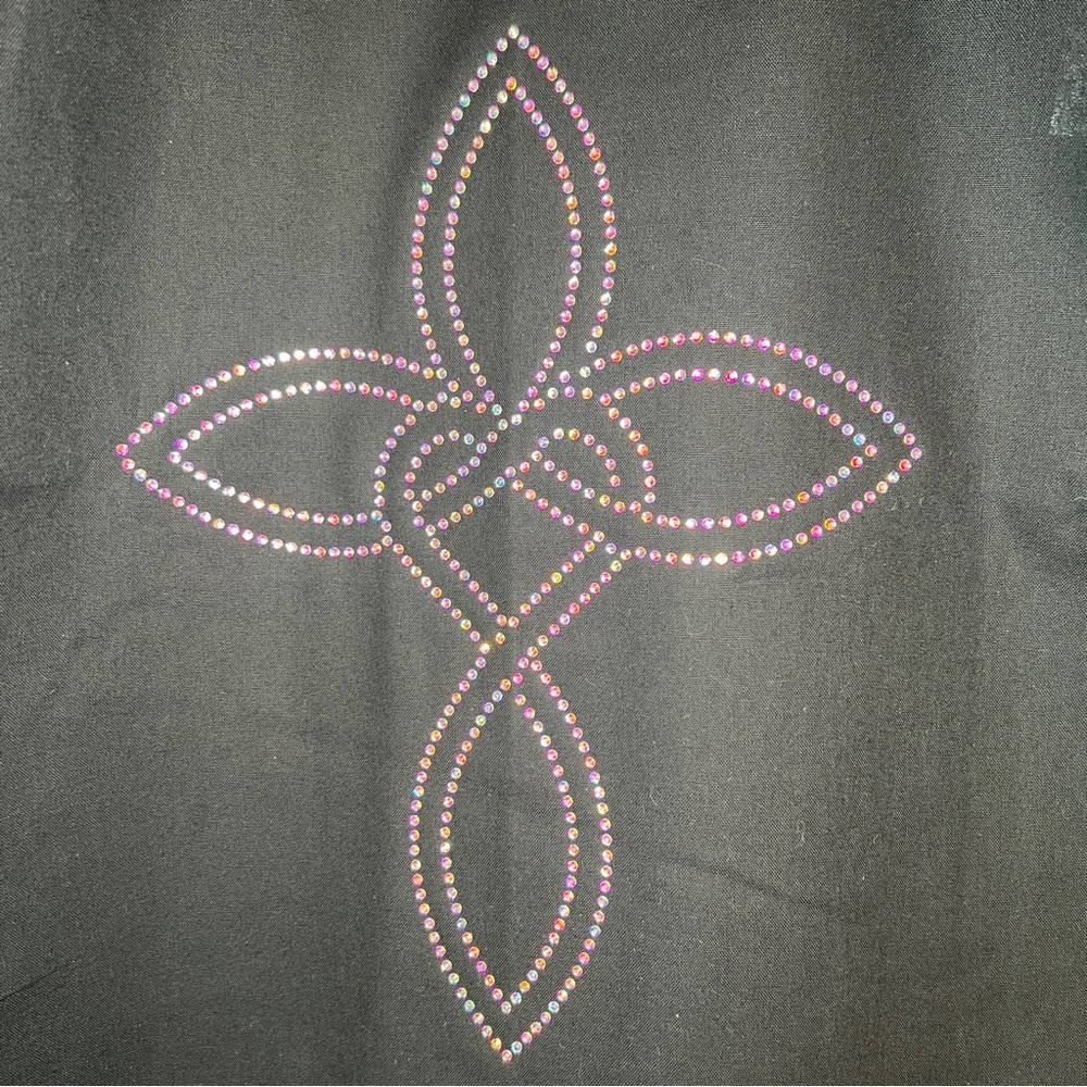 Celtic Cross Heart Rhinestone Tote Bag [11 R] - Picture 2 of 5